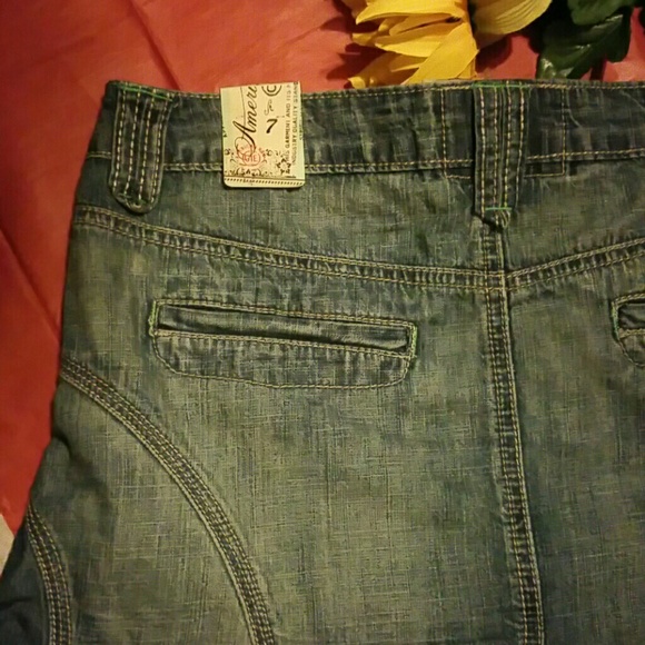 NWT AMERICAN RAG CIE High/Low Hem Flare Side Pleats 5 Pocket Frayed Hem Skirt - Picture 9 of 14